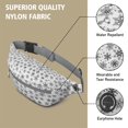 thumbnail image 5 of Fanny Pack Black and White Christmas Snowflake Pattern Waist Pack Bag,Running Cross Bag,Waterproof Large Fanny Packs for Women Men for Travel Running Hiking Cycling, 5 of 6