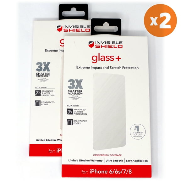 2-Pack ZAGG Glass  Tempered Screen Protector for iPhone 8, iPhone 7, iPhone 6s, iPhone 6