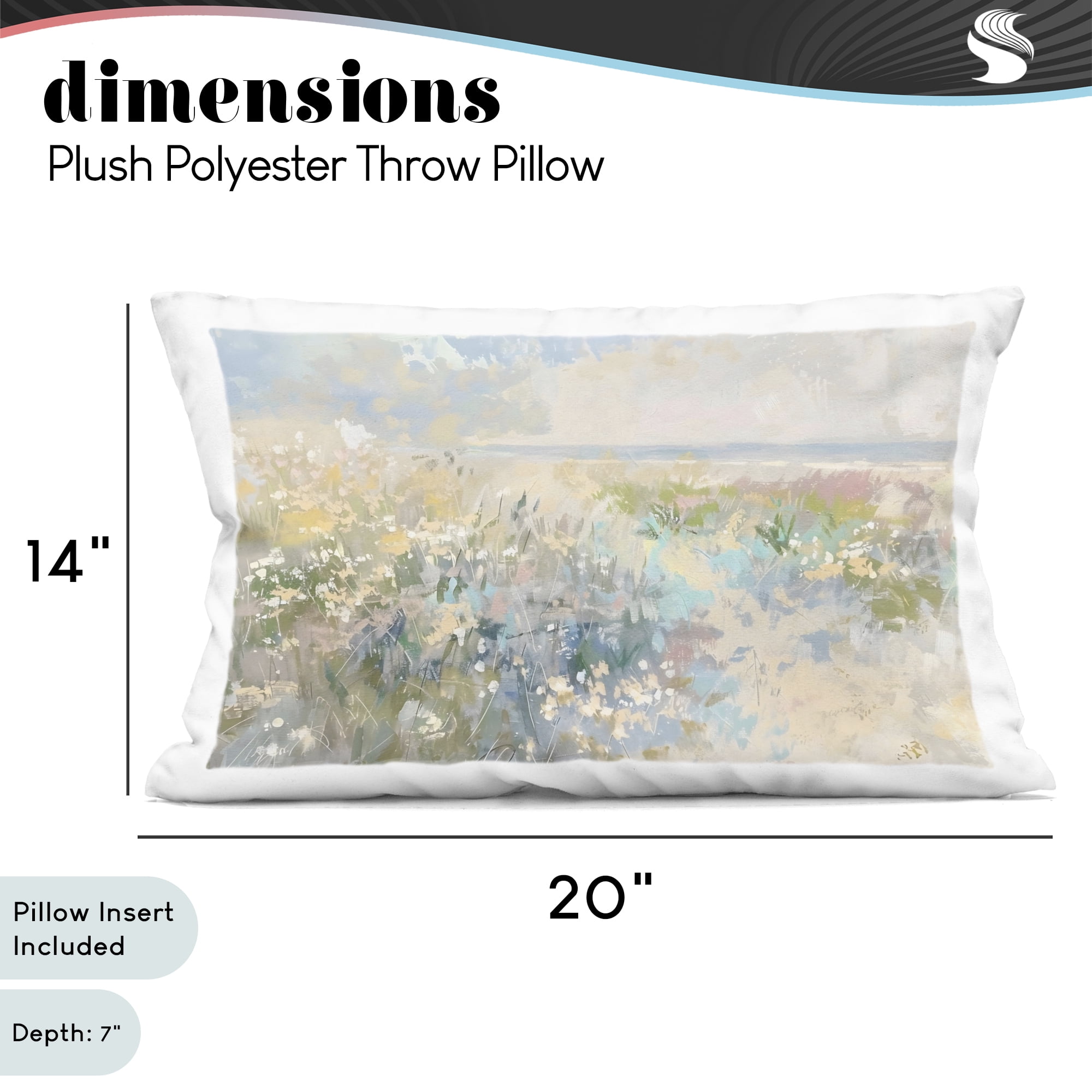 Stupell Industries Mottled Pastel Field Impression Decorative Printed Throw Pillow, design by Creative Studio, 14 x 7 x 20