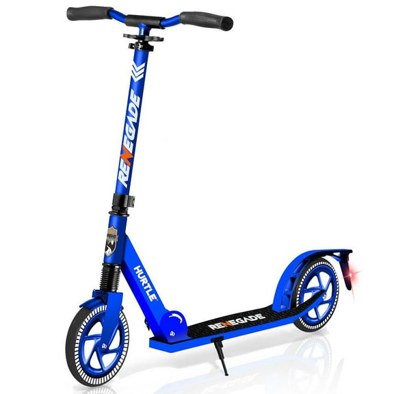 Hurtle HURTSBU - Hurtle HURTSBU - Lightweight and Foldable Kick Scooter - Adjustable Scooter for Teens and Adult, Alloy Deck with High Impact Wheels (Blue)