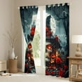thumbnail image 3 of Manfei Gothic Skeleton Blackout Curtains Set of 2 (52x84 Each),Happy Halloween Window Curtains,Red Rose Gloral Curtains and Drapes For Girls Boys,Ultra Soft Home Decor, 3 of 6