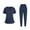 Navy, variant on Scrubs for Women Two Piece Set V Neck Short Sleeve Top And Straight Leg joggers Pants Nursing Uniform Set with Pockets