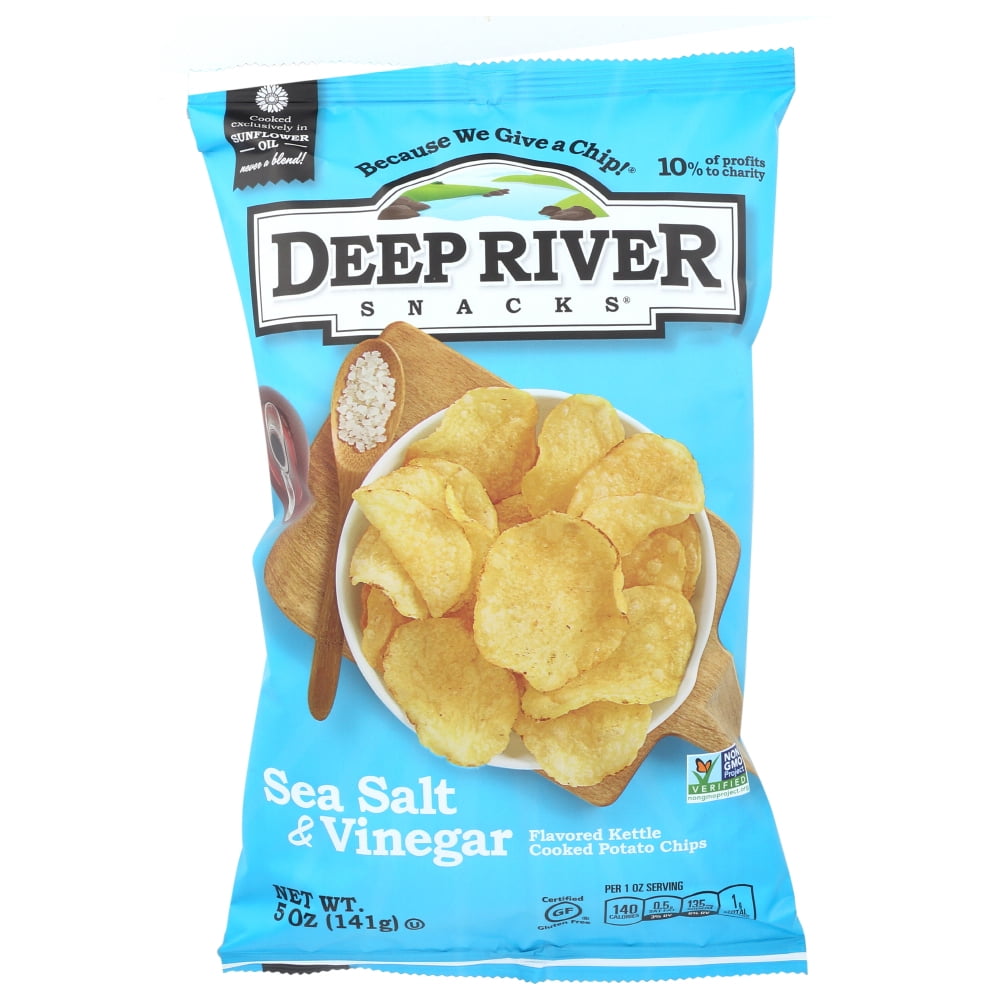 Deep River Salt & Vinegar Kettle Chips , 5 Oz