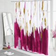 thumbnail image 2 of Hot Pink Small Stall Shower Curtain 36 x 72, Abstract Ombre Half Size Narrow Shower Curtain Set, 36 inch Graffiti Oil Painting Shower Curtains for Chic Modern Bathroom Decor, 2 of 6