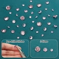 thumbnail image 4 of 100 Pcs 3 Sizes Pink Faceted Beads 4/6/8mm Flat Round Charm with Holes Pre-Punched Cubic Craft Beads for Bracelet Necklace Earring Jewelry Making Pendants, 4 of 9