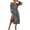 Gray-M, variant on Women's Wrap V Neck Belted Dress Puff Long Sleeve 2023 Leopard Print Cocktail Wedding Party Flowy Swing Maxi Dresses