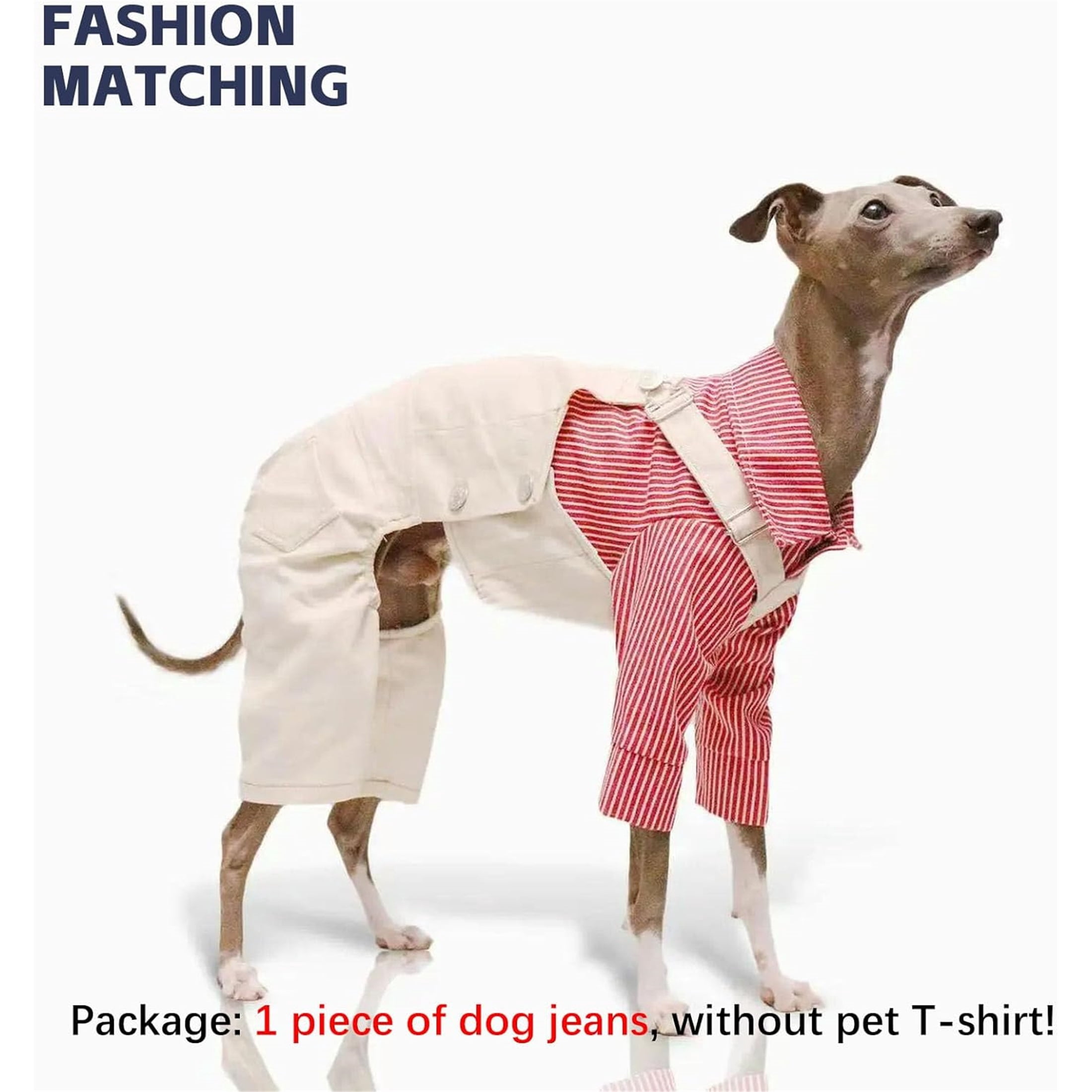 UOSIA Italian Greyhound Clothes Dog Denim Overalls Fashionable Puppy Jean Jacket