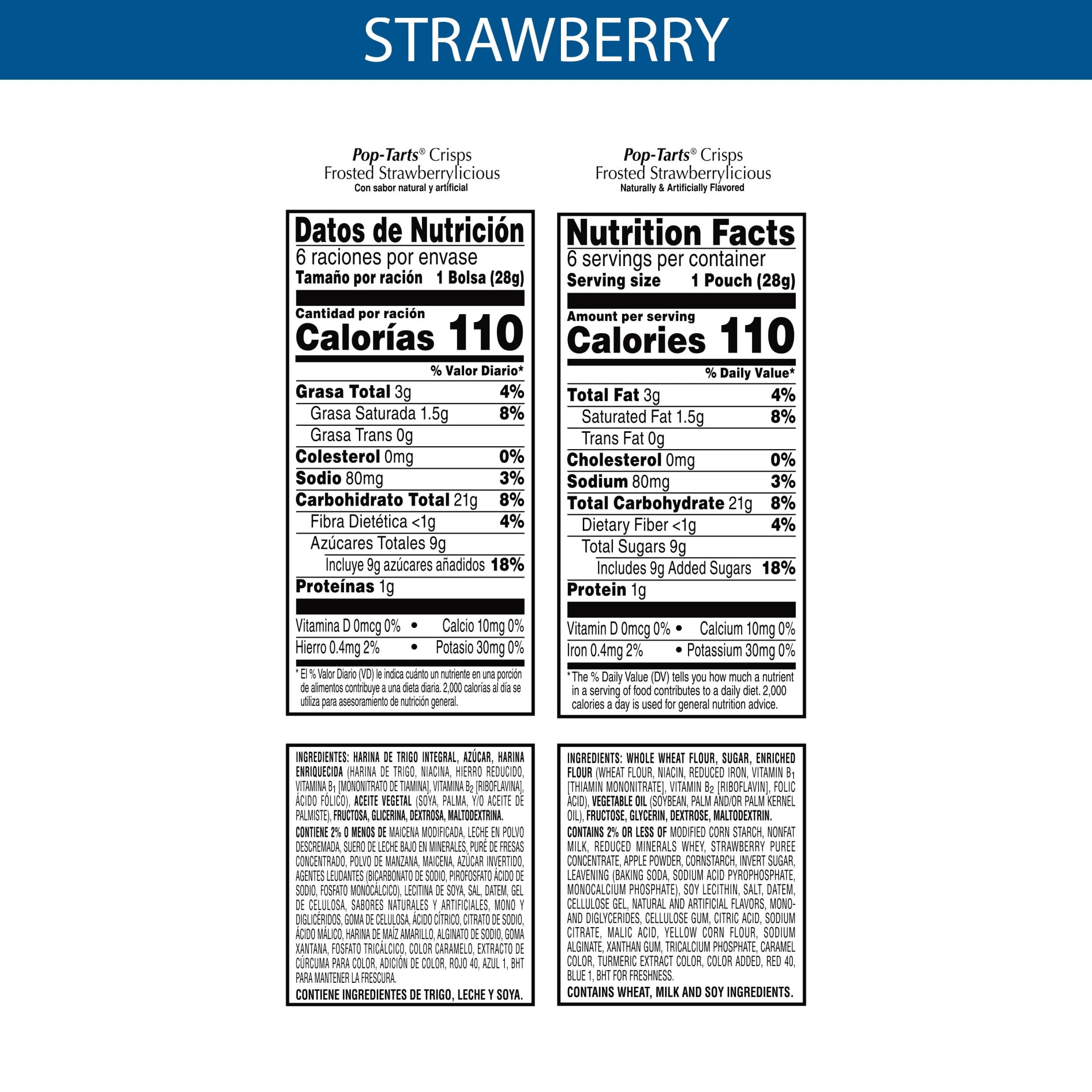 Pop-Tarts Frosted Strawberrylicious Baked Crisps, Made with Whole Grain, Shelf-Stable, 5.9 oz (12 Count)