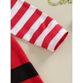 thumbnail image 6 of Newborn Baby My First Christmas Outfit Boy Girl 3 6 12 18 Months Santa Claus Long Sleeve Jumpsuit Romper with Hat 2Pcs Clothes Set, 6 of 7