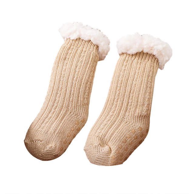 SUNSIOM Infant Baby Lamb Floor Socks Solid Color/Contrast Color Baby Winter Warm Thick Knit Crew Socks