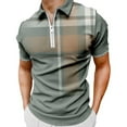 thumbnail image 1 of Gibobby Camisas Tipo Polo para Hombre Polos de golf de manga larga para hombre de un cuarto, estilo casual ajustado cuello en V, diseño básico(Verde,XG), 1 of 3