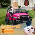 thumbnail image 6 of Okybaby 12V Kids Ride on Truck Car with Parent Control, Spring Suspension, Powered Ride on Toy Cars with Bluetooth,USB,LED Lights, Toddler Electric Toys Car for Kids Aged 2-8,Pink, 6 of 7
