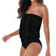 thumbnail image 1 of Womens Bandeau One-piece Swimwear Summer Beach Strapless Unpadded Monokinis Swimsuit Bathing Suit, 1 of 2