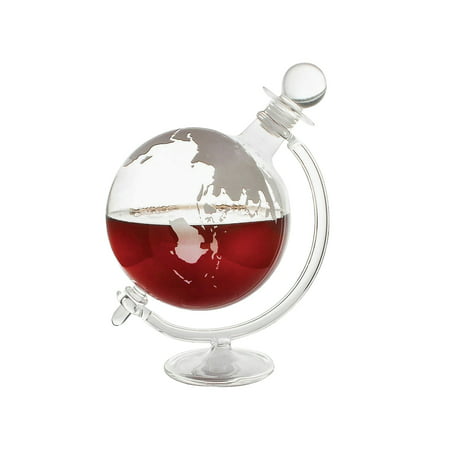 What on Earth Aerating  Glass Decanter - Rotating Globe Design for Wine Whiskey or