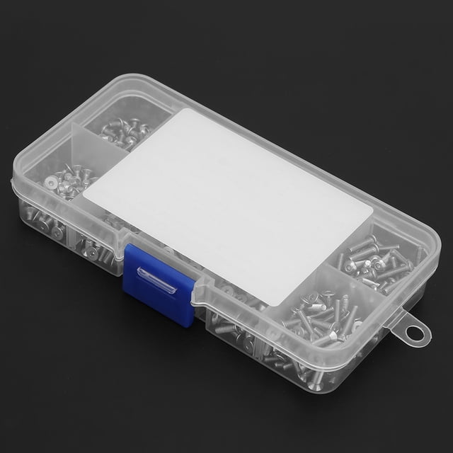 Kit de tornillos con cabeza hueca hexagonal, 500 piezas 1 caja M2.5*4\M2.5*6\M2.5*8\M2.5*10\M2.5*12 Juego de tornillos con cabeza hueca hexagonal Juego de tornillos con cabeza hueca