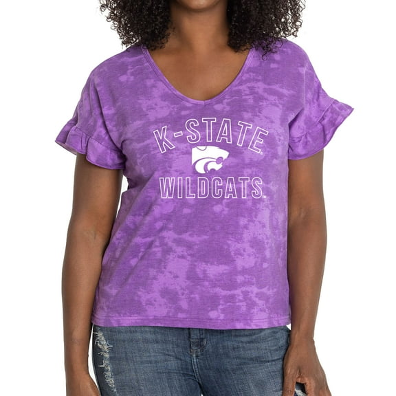 Women's Purple Kansas State Wildcats Daisy Tri-Blend V-Neck T-Shirt