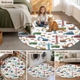 thumbnail image 5 of Cartoon Construction Vehicle Round Area Rug 3Ft Washable Small Circle Rugs for Kitchen Entryway, Modern Excavator Crane Non-Slip Carpet Floor Mats Indoor Outdoor Carpet Runner Aesthetic Home Decor, 5 of 8