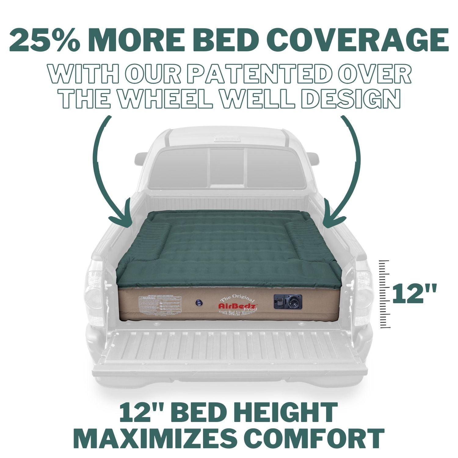 Pittman Outdoors AirBedz Pro3 PPI 302 Truck Bed Air Mattress for 6'-6.5' Full