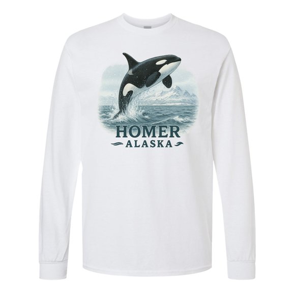 Inktastic Homer Alaska Whale Long Sleeve T-Shirt