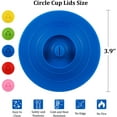 thumbnail image 2 of Silicone Cup Lids - Circle Cup Cover 5 Set: Anti-dust Airtight Seal Mug Cover - Hot Cup Lids/Spoon Holder - Silicone Drink Bowl Lids Bright Colors, 2 of 7