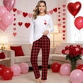 thumbnail image 2 of Valentines Day Matching Pajamas Set for Couples Men Women Sleepwear Love Heart Long Sleeve Pjs Set, 2 of 9
