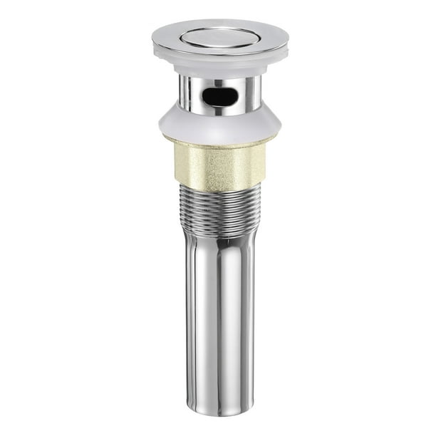 Desagüe de fregadero de 7" para baño y cocina de acero inoxidable, desagüe de fregadero con orificio de desbordamiento tono plateado 1PCS