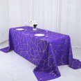 thumbnail image 1 of Mantel rectangular de poliéster morado de 228 x 333 cm con estampado geométrico dorado de Efavormart, 1 of 8