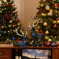 thumbnail image 3 of 2-Pack Black Resin Deer Ornaments Luxury Home Decor for Living Room TV Cabinet Tabletop Holiday Christmas Decorations Elegant Figurines(Blue), 3 of 6