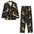thumbnail image 3 of Renewold Moon Stars Pajama Pants Set Multi-Season Comfort Sleepwear Women 2 Pieces Scoop Neck Home Life Pjs Loose Fitting Warmth Button Down Night Wear Size 4XL, 3 of 6