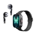 thumbnail image 1 of Cateissary Reloj inteligente para hombres con música Bluetooth y auriculares, deportiva, reloj deportivo Relojes inteligentes negro tira de acero, 1 of 6