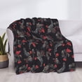 thumbnail image 4 of Throw Blanket for Couch Sofa and Bed, Black Roosters Soft Plush Throw Blanket, Fuzzy Cuteness Comfy Warm Washable Flannel Blanket Throws for All Season, 4 of 8
