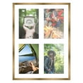 thumbnail image 2 of Metallic Gold Bronze Finish Collage Frame - White Mat, Holds Four 5x7 Photos , UV Resistant, 2 of 8