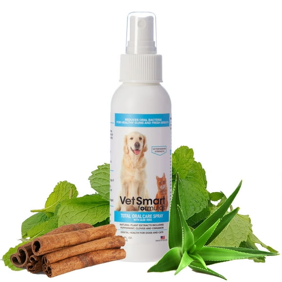 VetSmart Formulas Total Oral Care Spray with Aloe Vera, Dogs and Cats, 4 fl oz (118 ml)