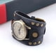 thumbnail image 3 of Correas de reloj con agujeros de piel sintética de estilo vintage, pulsera punk informal. Negro, 3 of 9