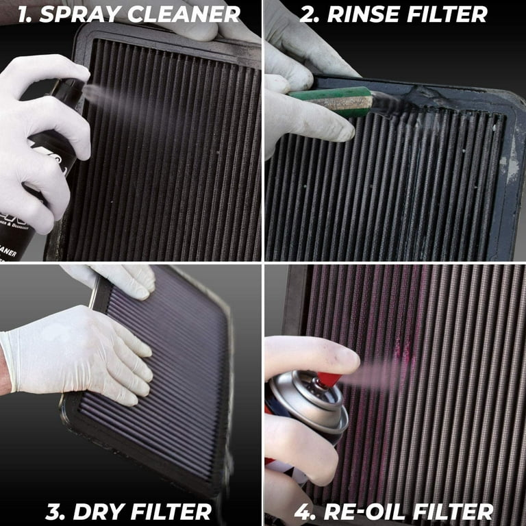KN Air Filter Cleaning Kit: Aerosol Filter Cleaner and Oil Kit