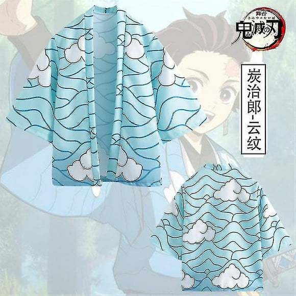 Cos Gift Demon Slayer Kimetsu No Yaiba 3d Printing Anime Kimono Haori Yukata Cosplay Casual Cool Streetwear Cloak Zenitsu Tanjir-HAPDEN