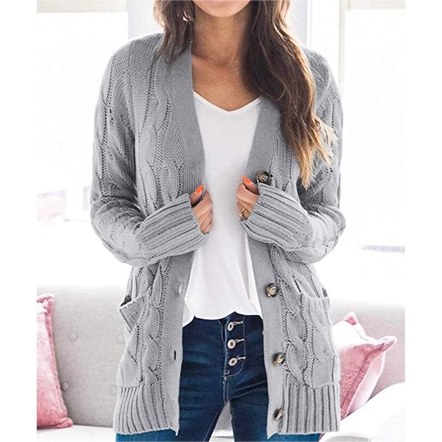 Suéteres Tipo Cárdigan Para Mujer, Cárdigan De Punto Torcido De Otoño E Invierno Para Mujer, Cárdigan Con Botones De Manga Larga, Elástico, Elegante Para Informal Para Fiesta