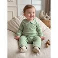 thumbnail image 6 of Cenuakty Baby Fall Romper White Trim Long Sleeve Doll Collar Full Length Jumpsuit for Infant Boys and Girls, 6 of 9