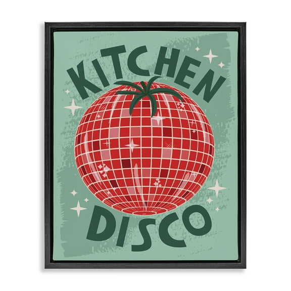 Stupell Industries Kitchen Disco Tomato Food & Beverage Painting Black Floater Framed Canvas Art Print Wall Art, 17 x 21