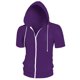 thumbnail image 5 of INSPIRAR CHIC Sudaderas de manga corta para hombres del Día del Padre, chaquetas con capucha de color sólido, cierre de cremallera, 2XL, púrpura, 5 of 7