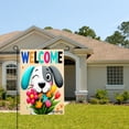 thumbnail image 2 of AmhNF Welcome Dog With Flowers Garden Flag For Home Outdoor Garden Yard Decor 12x18 inch, 2 of 5