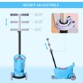 thumbnail image 5 of Qaba 3-in-1 Ride On Push Car, Kids Scooter, Sliding Walker, Push Rider, with Adjustable Handlebar, 3 Balanced Wheels, Removable Storage Seat, for Boys and Girls Aged 2-6 Years Olds, Blue, 5 of 9