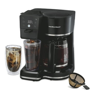 Hamilton Beach 2-Way Programmable Iced/Hot Coffee Maker, Single-Serve and 12 Cup Glass Carafe, 47501J
