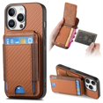 thumbnail image 1 of C1-12 For iPhone 16 Pro Max Case Card Holder Leather+PC+TPU Kickstand Phone Cover - Green, 1 of 5