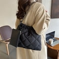 thumbnail image 4 of Bolso Mujer Acolchado Tote Hombro Bolso Casual De Moda Con Moneda Negro, 4 of 9