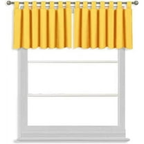 Tab Top Blackout Valance Curtains Panel Drapes Mustard Yellow 32 Wide by 14 Long - 1 Panel