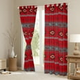 thumbnail image 3 of Homewish Red Triangle Aztec Curtains Pack of 2 (42x84 Each), Western Hippie Bohemian Curtains Blackout, Tribal Cowgirl Cowboy Bedroom Curtains, Living Room Curtains Decor, 3 of 6