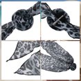 thumbnail image 3 of Unique Bargains 1 Pc Scarf Leopard Pattern Rose Neck Scarf Gray White, 3 of 5