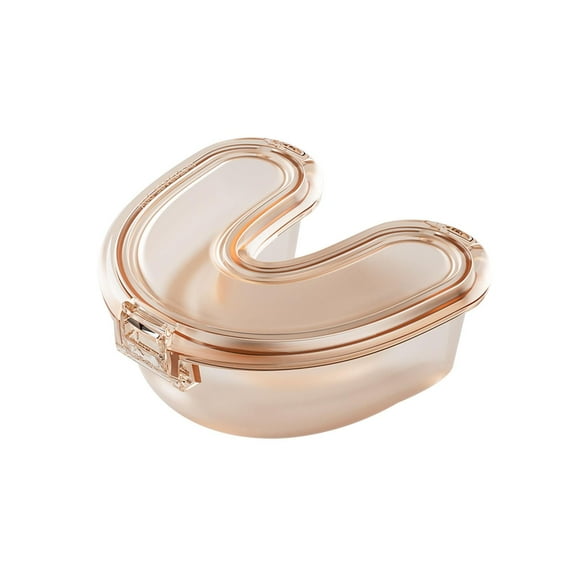 Esquirla Denture Bath Box Cup Clear Slim Aligner Case Practical Retainer Cleaner Case Orange