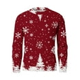 thumbnail image 5 of Wutalume Men's Christmas Print Crewneck Sweater, Long Sleeve Ribbed Knit Pullover, Relaxed Fit Casual Business Knitwear for Holiday Parties and Daily Wear,Red 2XL, 5 of 6